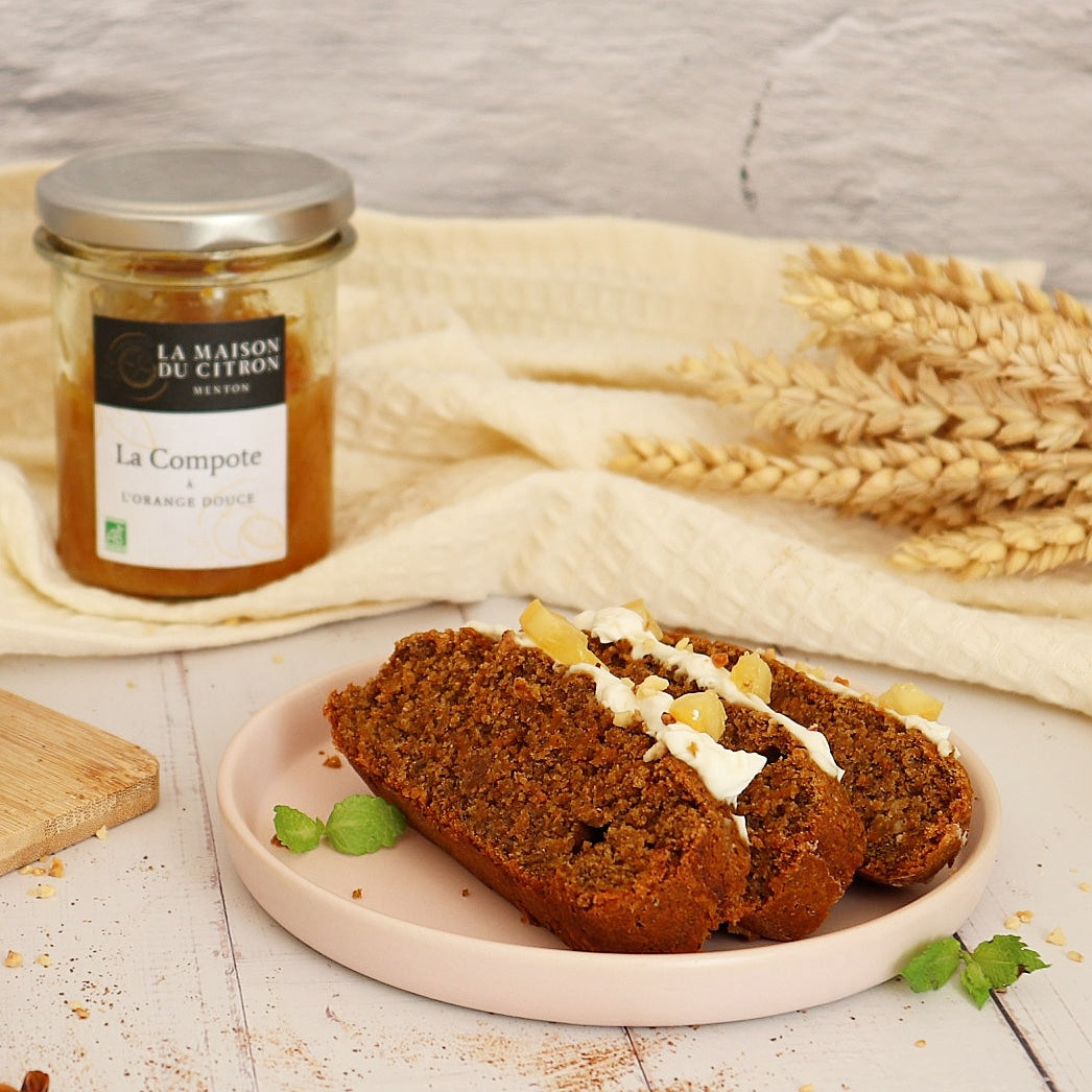 Carrot Cake avec Compote Bio à l'Orange Douce