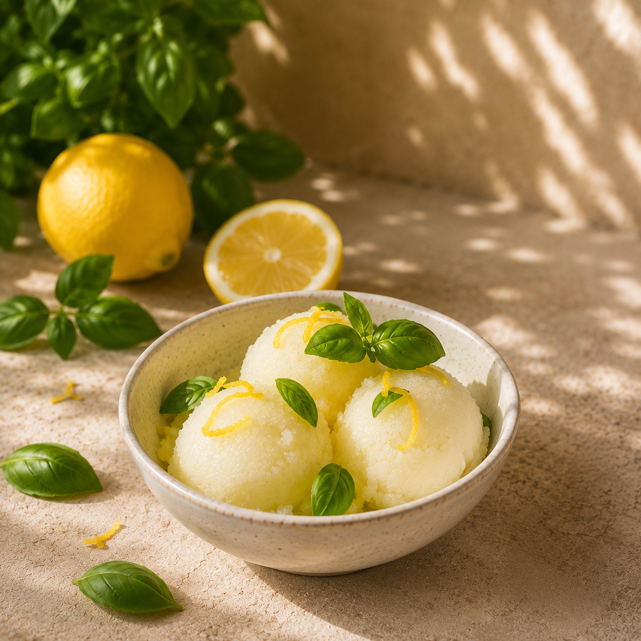 Recette sorbet Citron de Menton et basilic