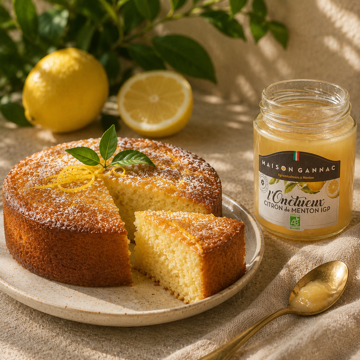 Recette : Gâteau moelleux à la crème fraîche et Citron de Menton IGP BIO