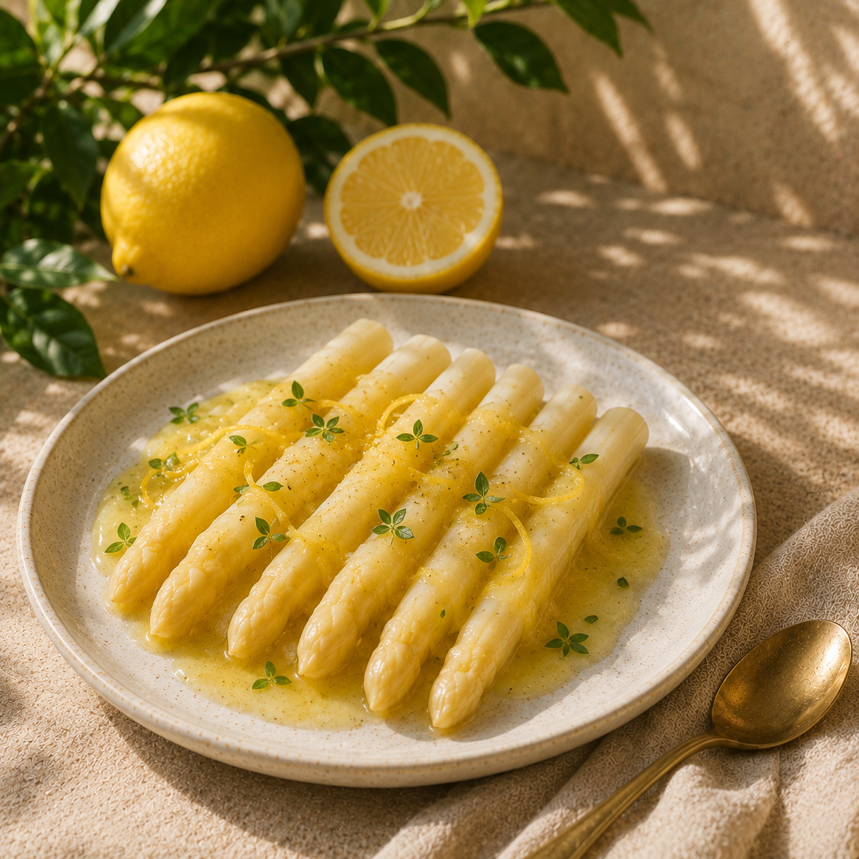 Recette : asperges blanches au Citron de Menton IGP BIO