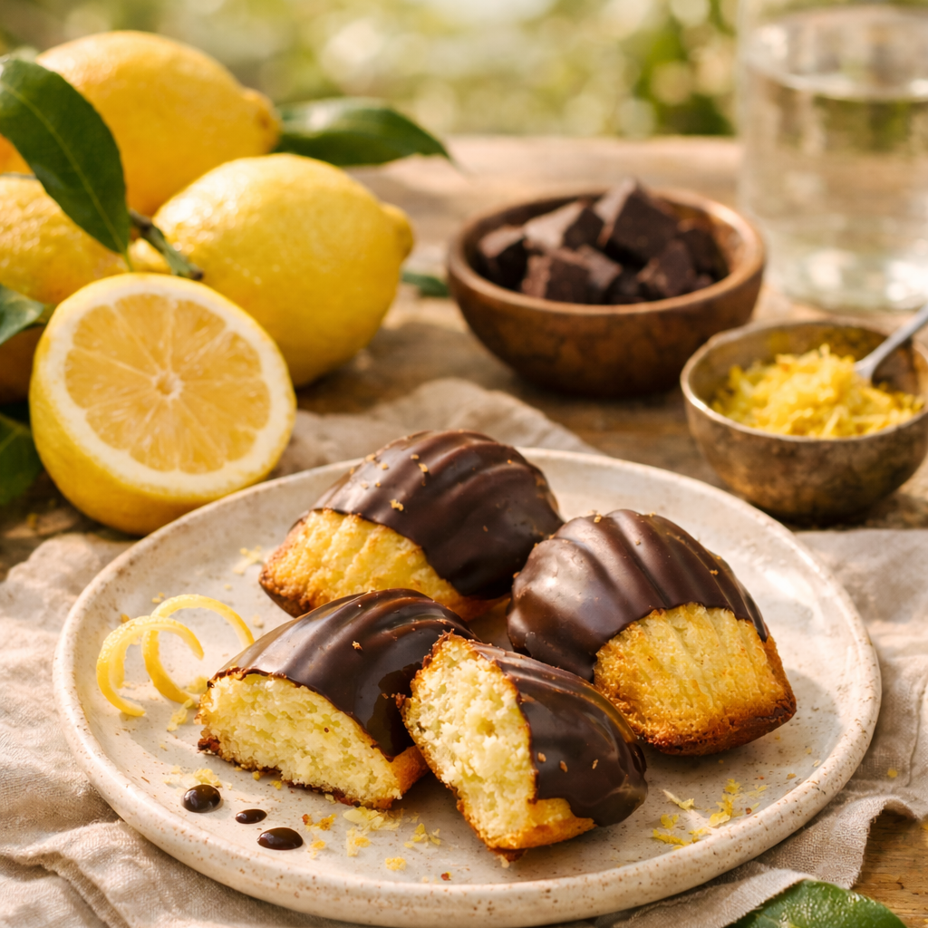 Madeleine agrume chocolat Maison Gannac citron de Menton
