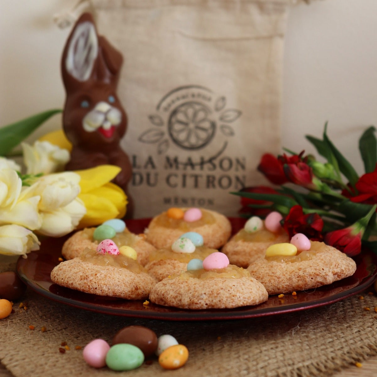 Nids de Pâques à la noix de coco et à la confiture BIO au Citron de Menton IGP