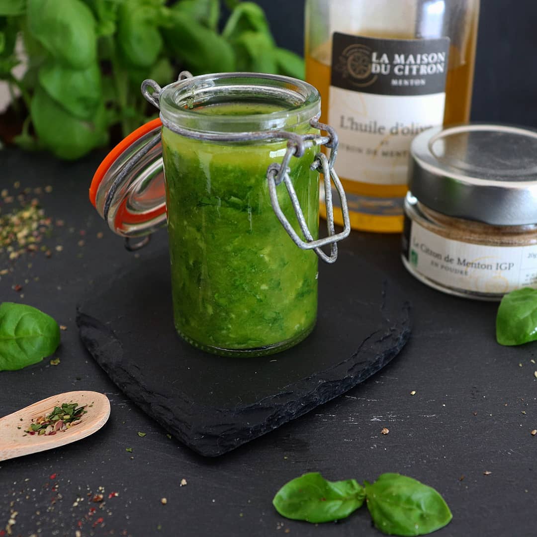 Pesto Verde à l'huile d'olive au Citron de Menton IGP