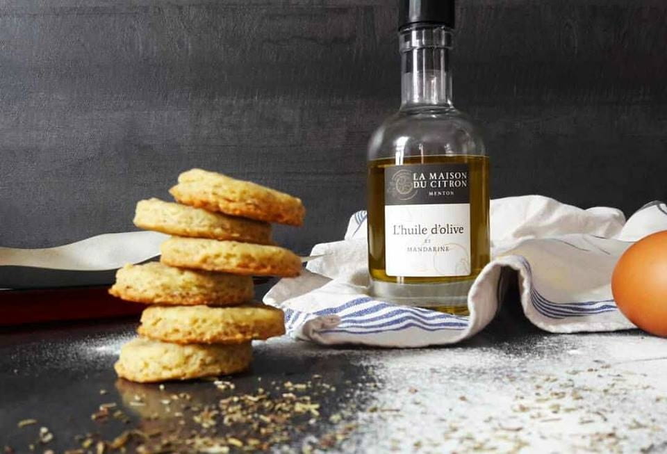 Sablés au parmesan et Huile d’Olive Mandarine
