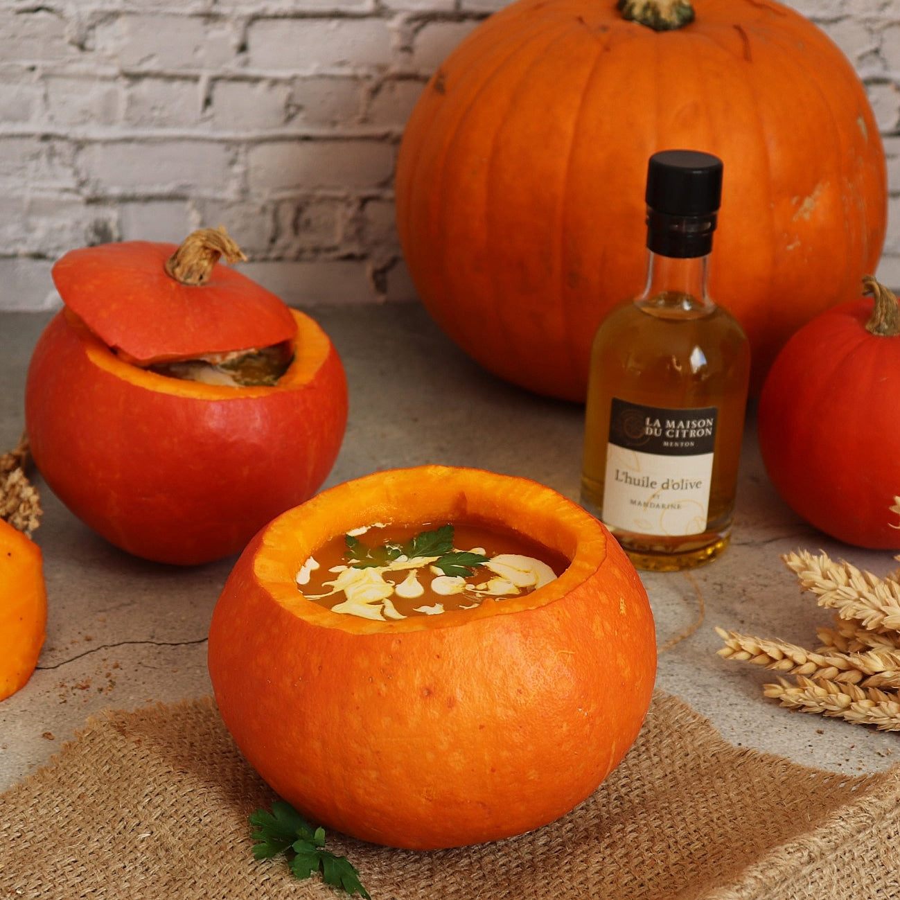 Soupe de Carottes et de Potiron à l'Huile d'Olive et Mandarine