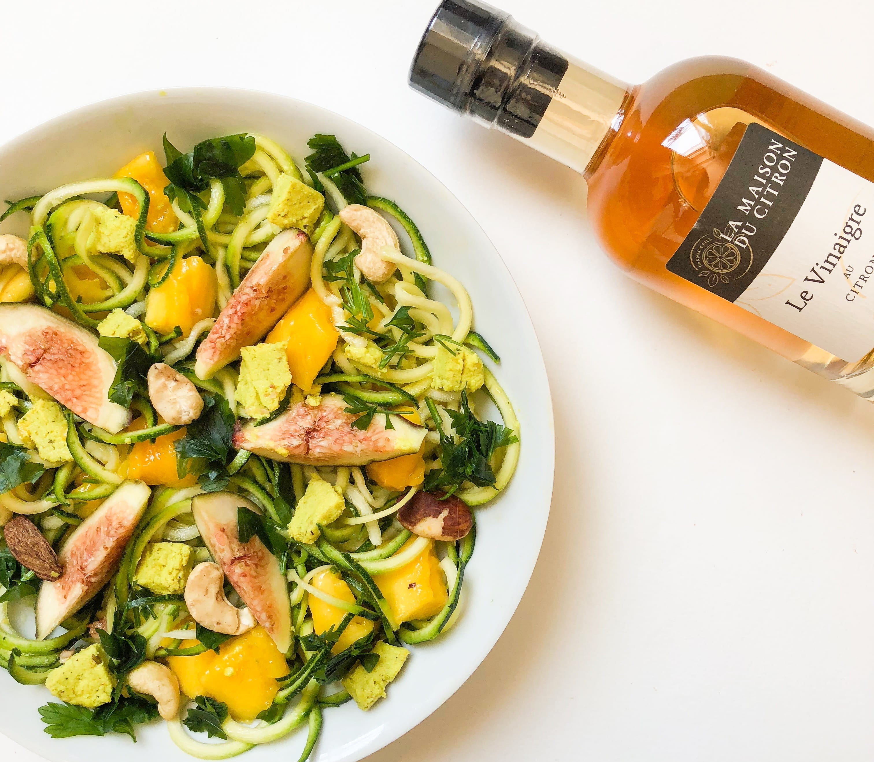Spaghettis de courgettes au vinaigre BIO au citron de Menton IGP Maison Gannac