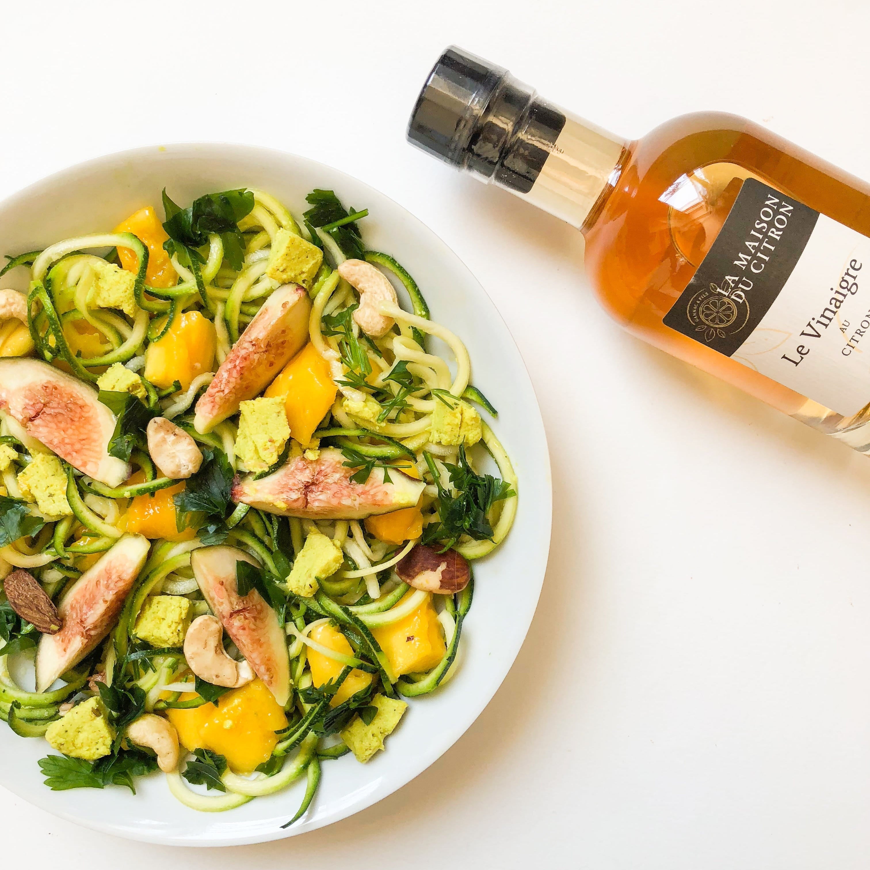 Spaghettis de courgettes au vinaigre BIO au citron de Menton IGP Maison Gannac