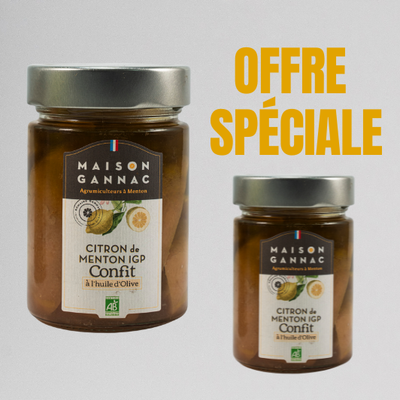 OFFRE SPECIALE : Citron de Menton IGP confit à l'huile d'olive Bio x2