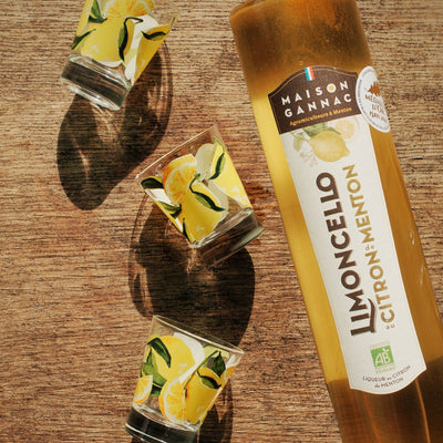 Limoncello Bio + 6 verres CITRON DE MENTON IGP